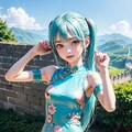 『ふらり！初音ミク！！』第三回、中国北京の万里の長城。快晴でよかったです。こぶし大の雹ってこわーい。 10枚目