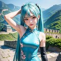 『ふらり！初音ミク！！』第三回、中国北京の万里の長城。快晴でよかったです。こぶし大の雹ってこわーい。 6枚目