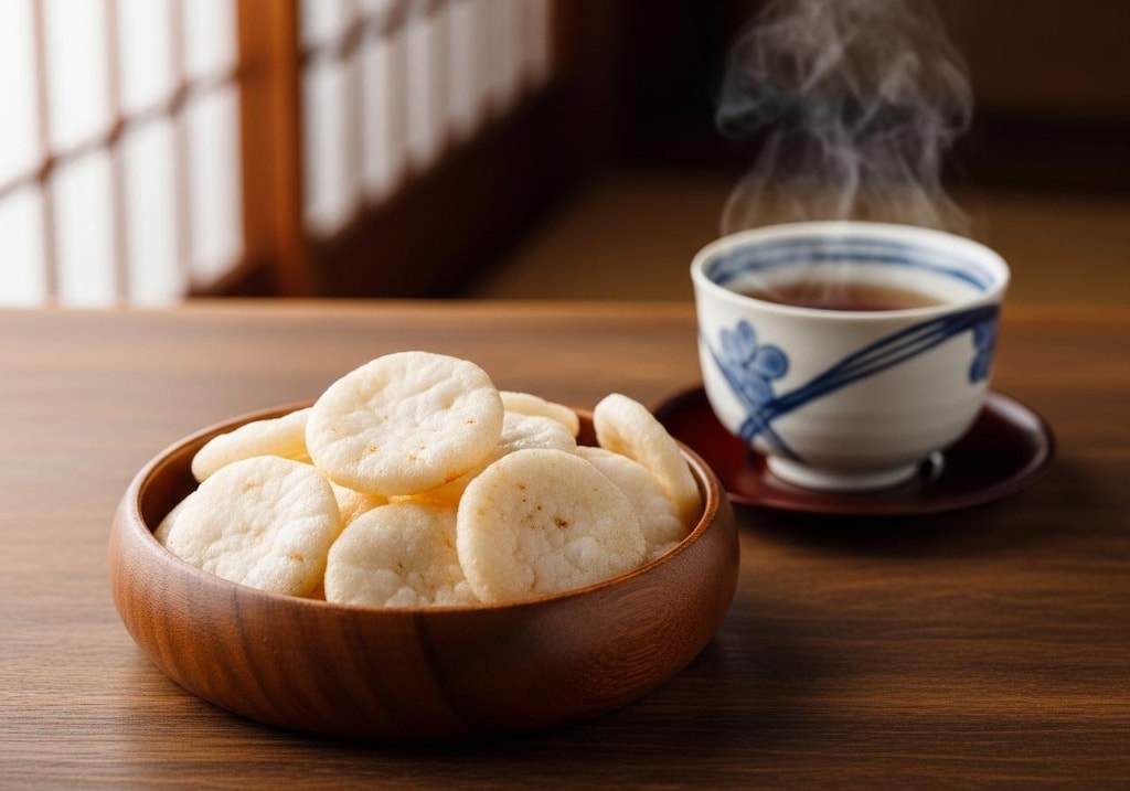 デザートの海老せんべい