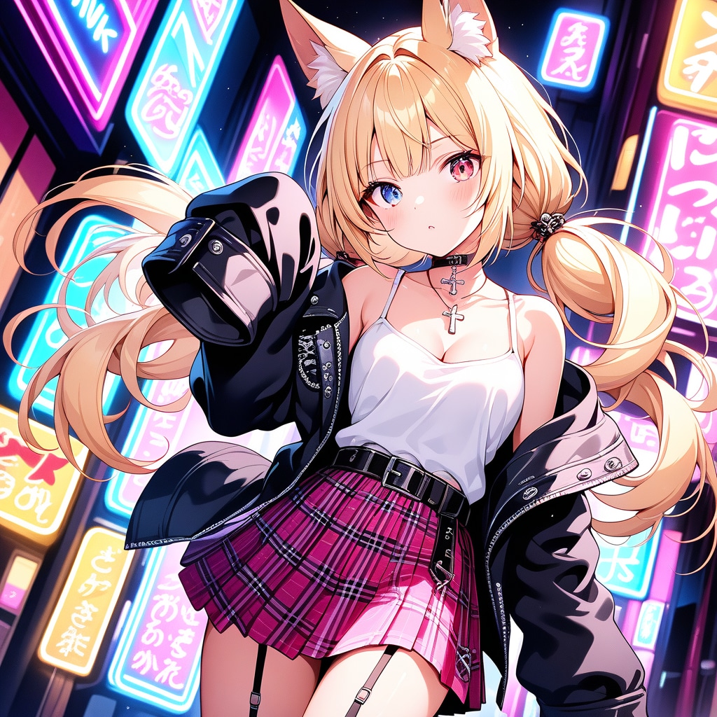 パンクスタイル狐娘・四女 | の人気AIイラスト・グラビア