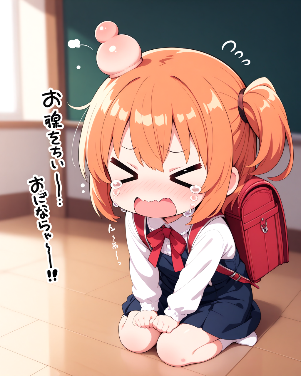 はしゃいでいたら頭をぶつけてしまったれもちゃん