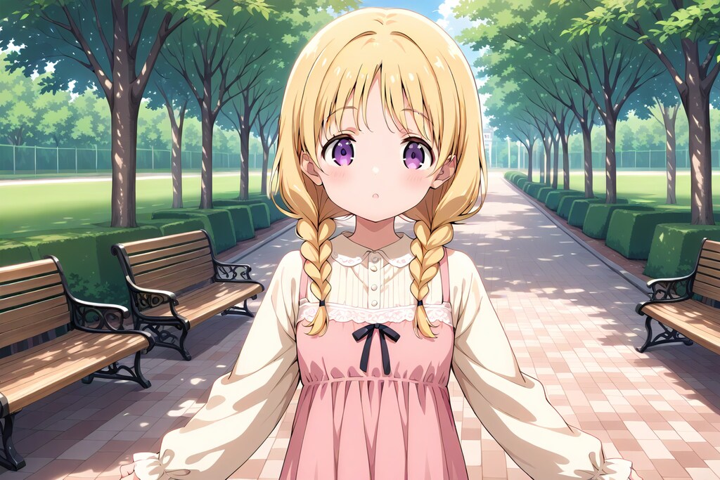 金髪三つ編みお下げ251201