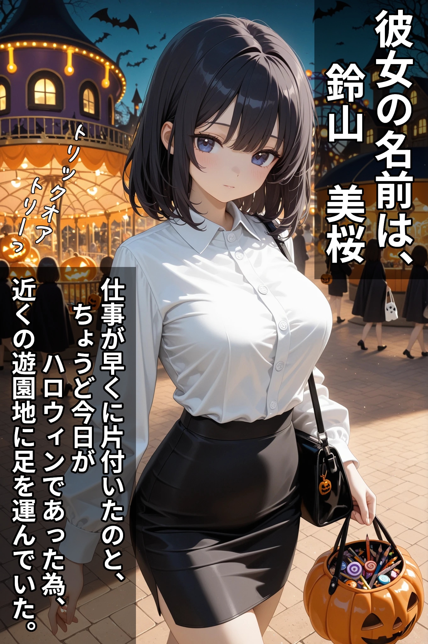 巨乳OLは遊園地でキモイおじさんに陵〇される