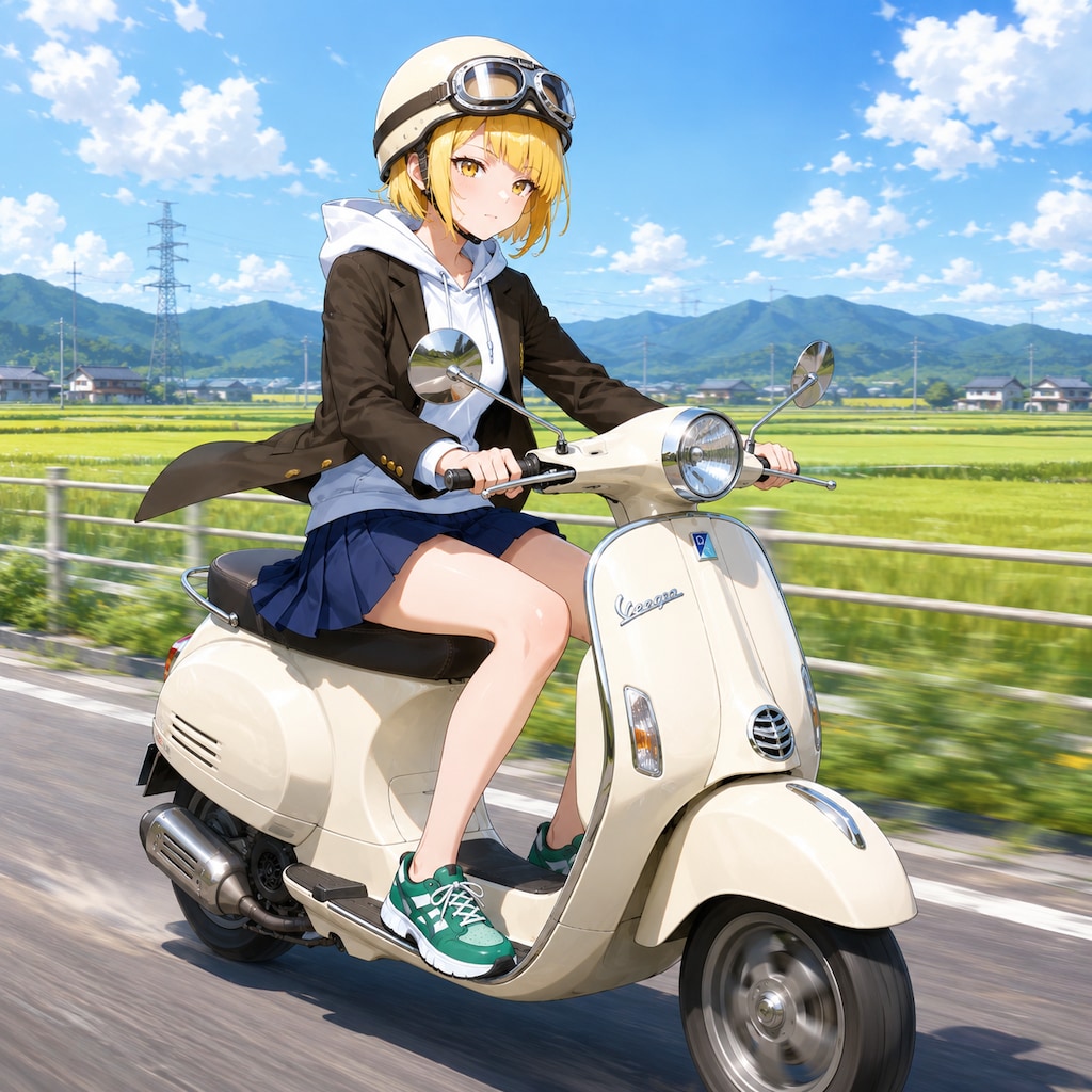 チャリでの登校風景