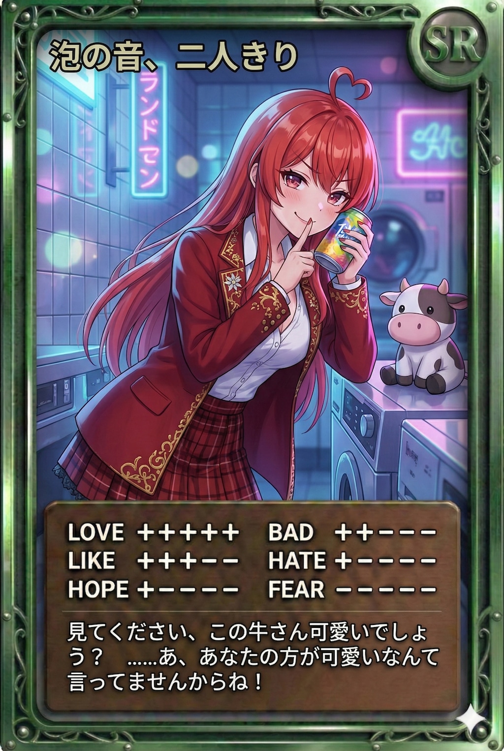 夜カード「泡の音、二人きり」