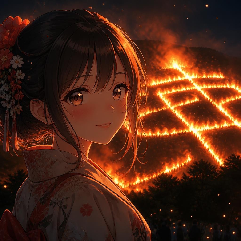 赤い燃え跡大文字 | の人気AIイラスト・グラビア