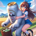 2人乗りしてるビール缶と小さな女の子 7枚目