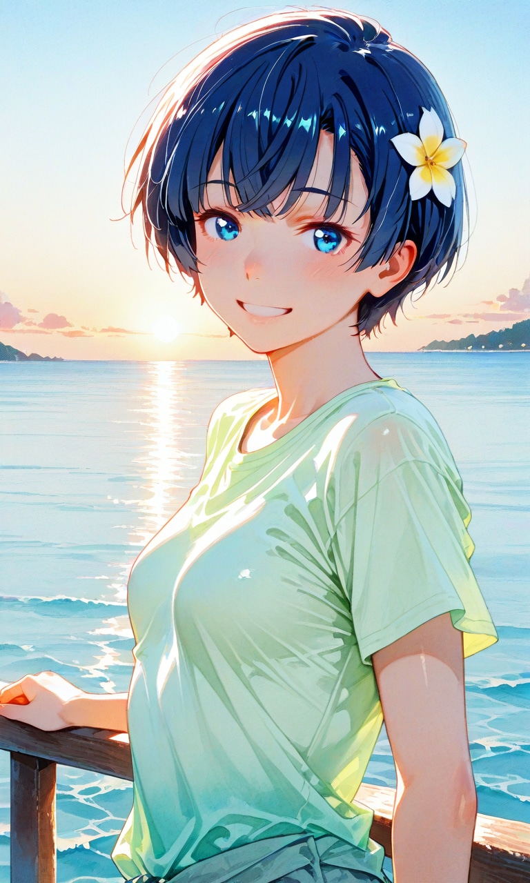 花の髪飾りだよ柑菜ちゃん | の人気AIイラスト・グラビア
