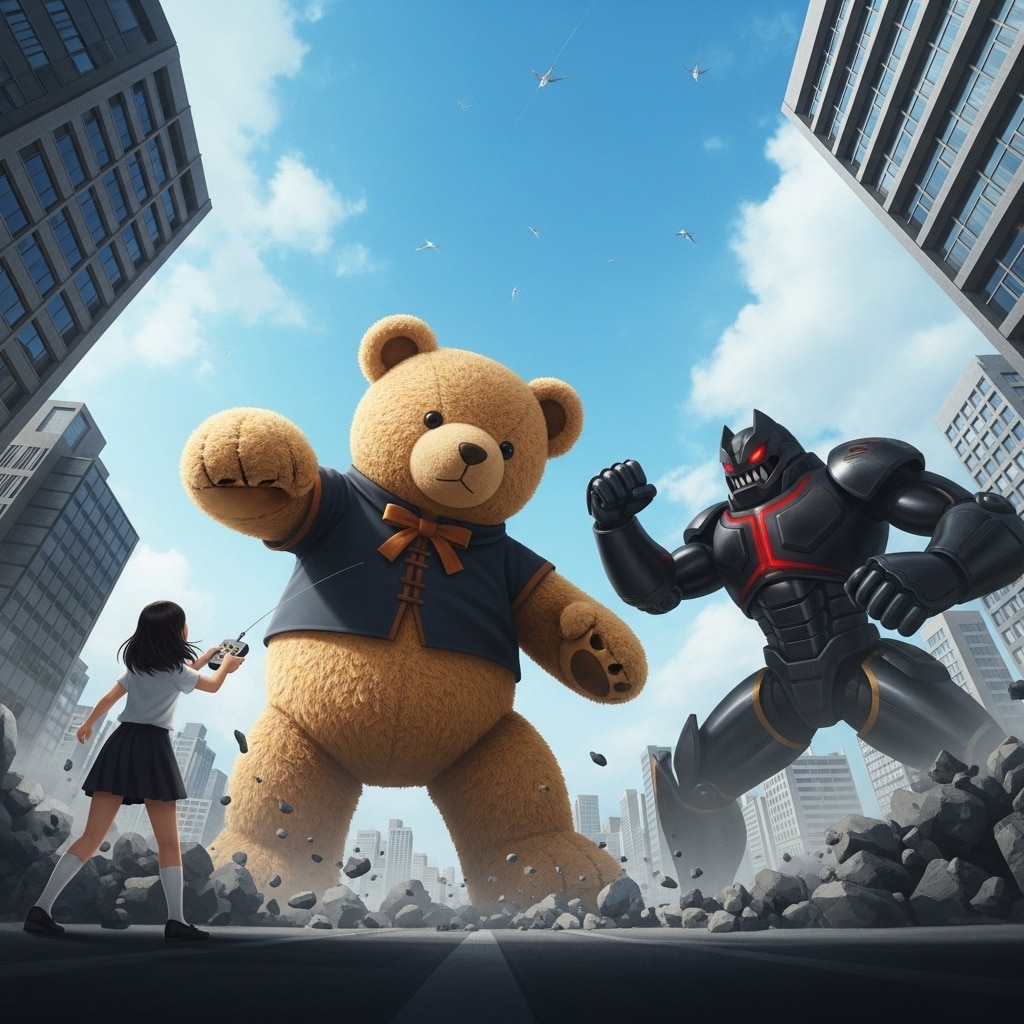 ビルの街にガオ～ | の人気AIイラスト・グラビア