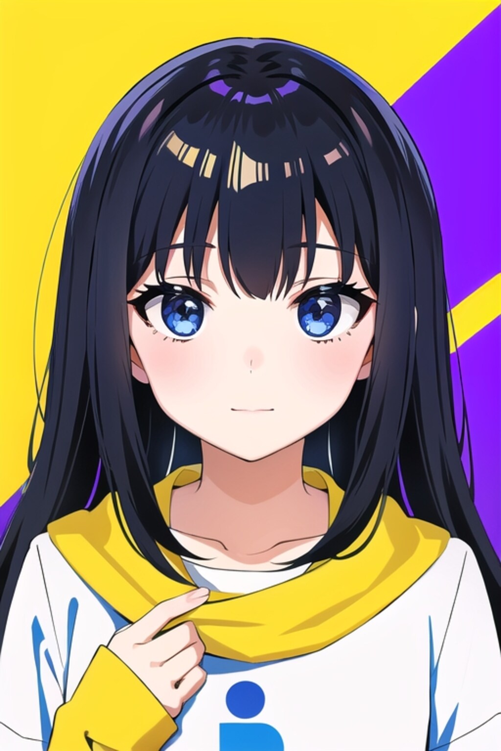 黒髪青眼娘（感じる顔）