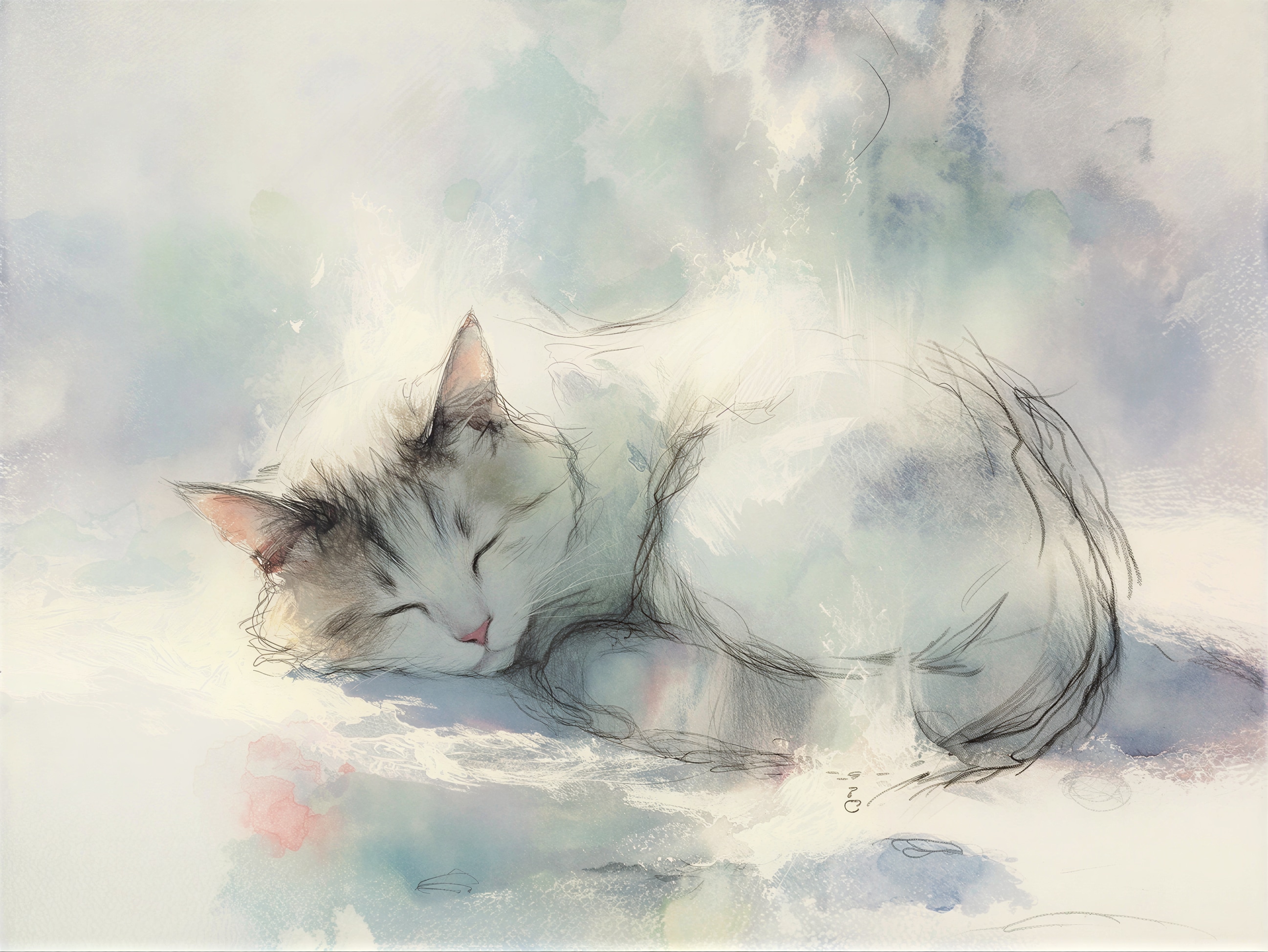 眠る猫 2 | の人気AIイラスト・グラビア