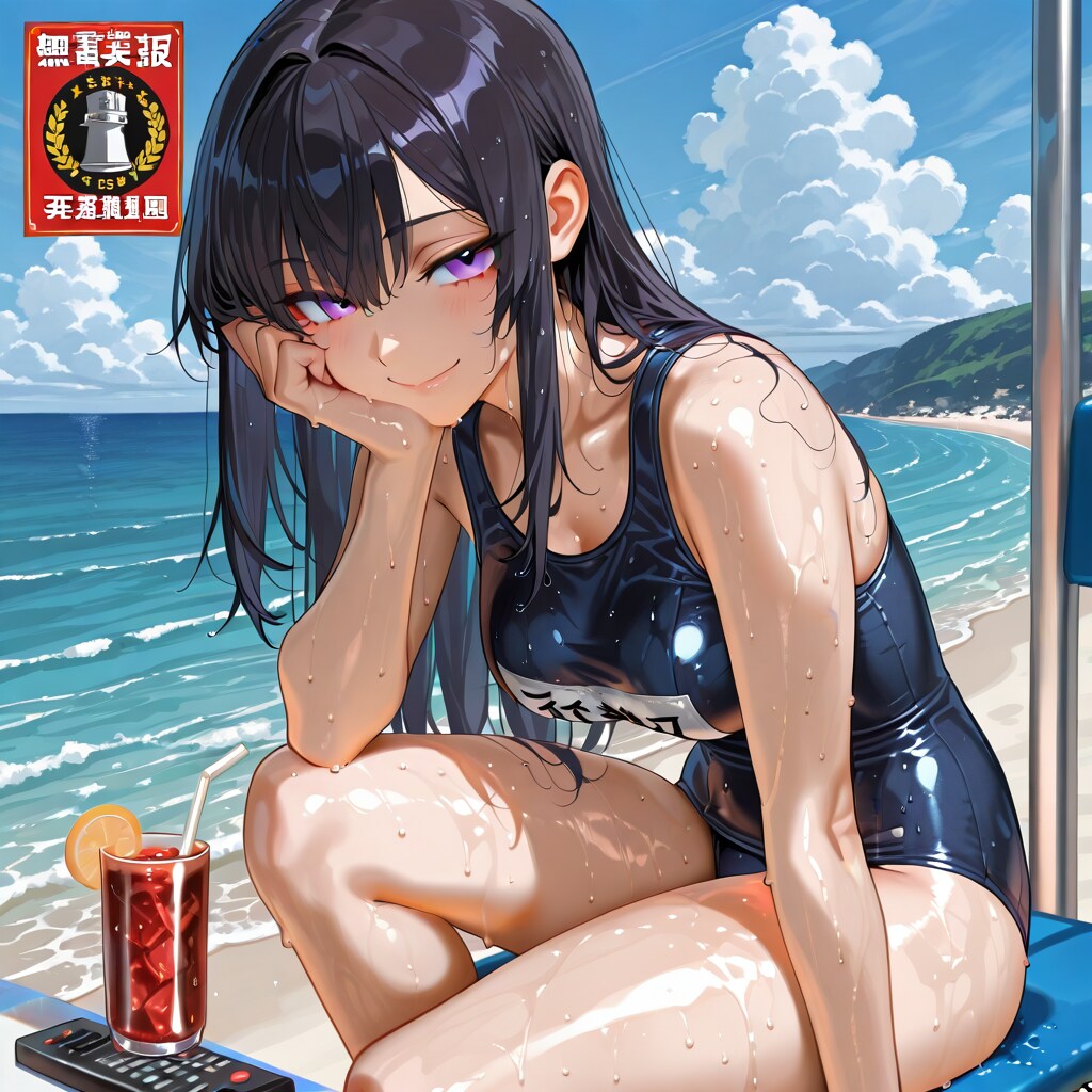 夏の海スク水ポスター風？