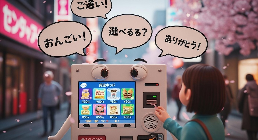今日は自販機に喋ってもらったー