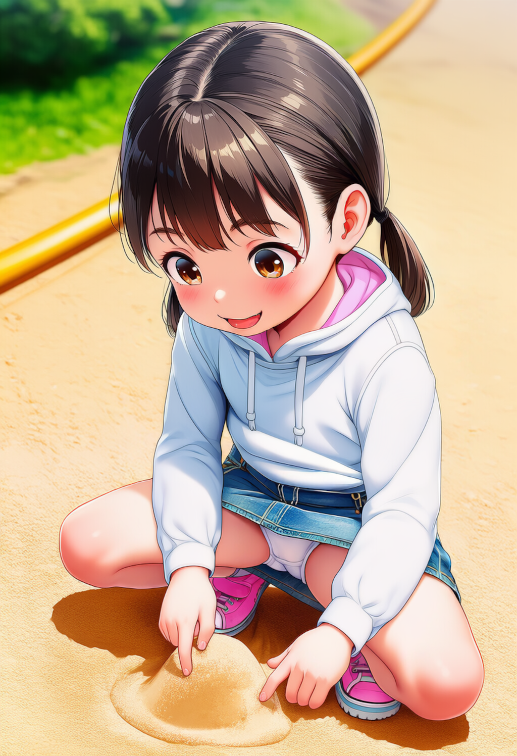 砂場で遊ぶ少女を観察【JSパンチラ】