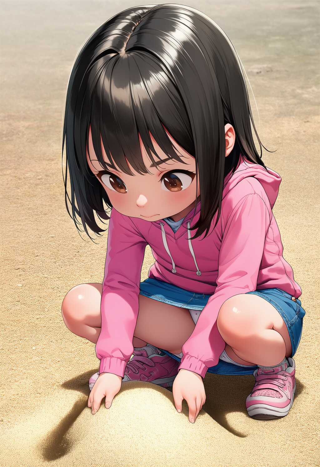 砂場で遊ぶ少女を観察【JSパンチラ】