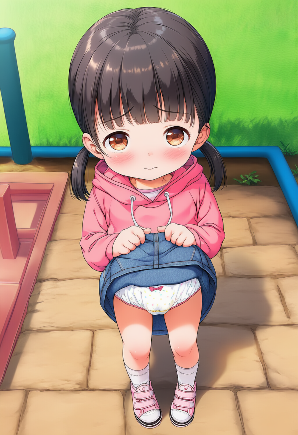 砂場で遊ぶ少女を観察【JSパンチラ】
