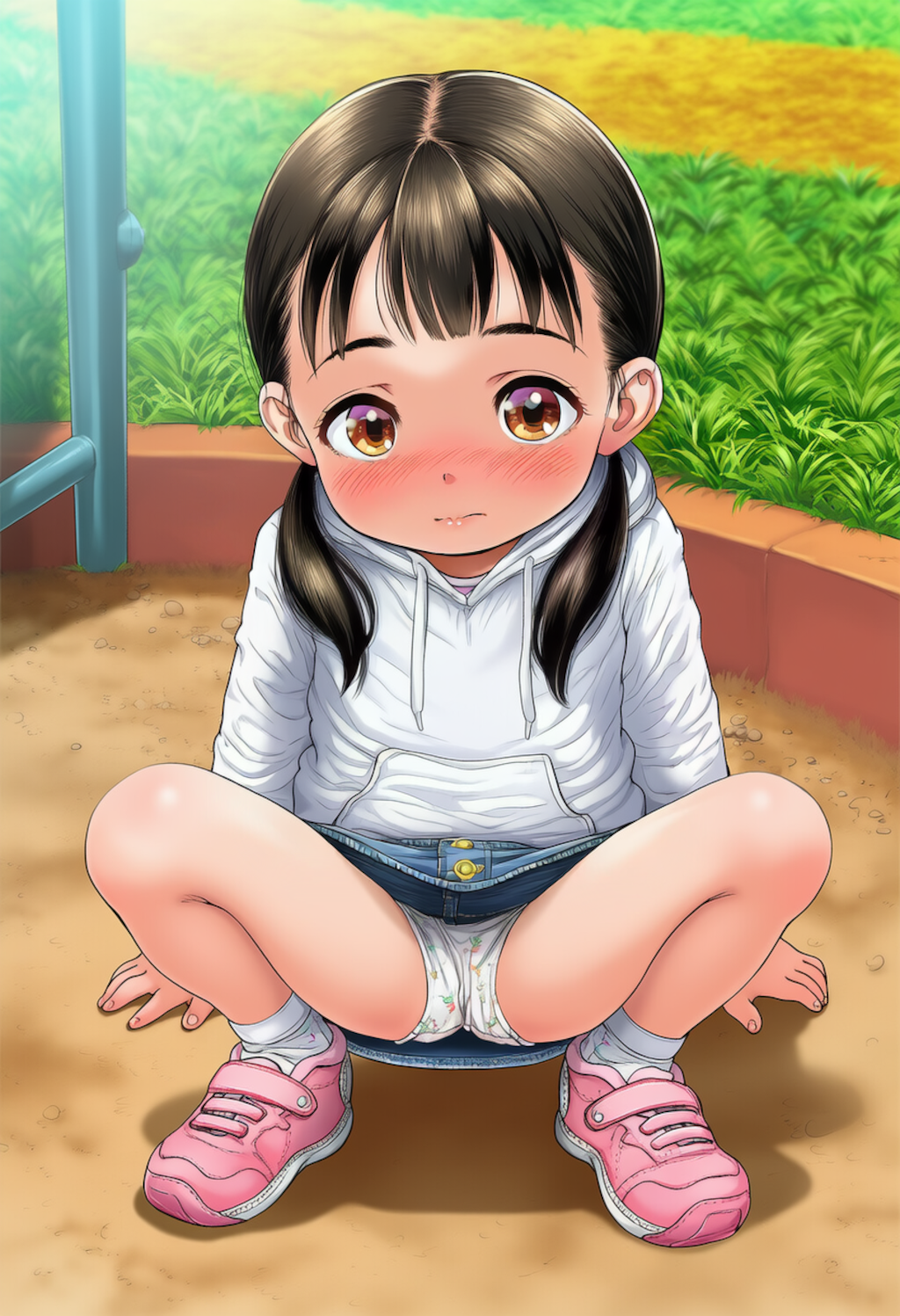 砂場で遊ぶ少女を観察【JSパンチラ】