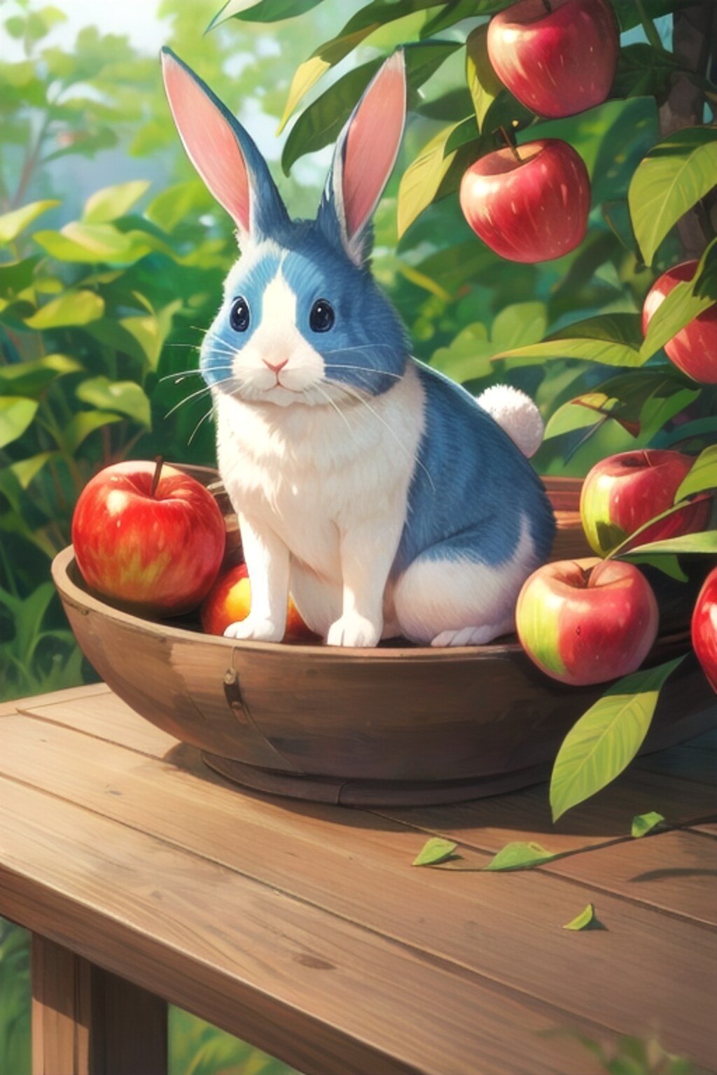 【動物】ウサギ✕リンゴ