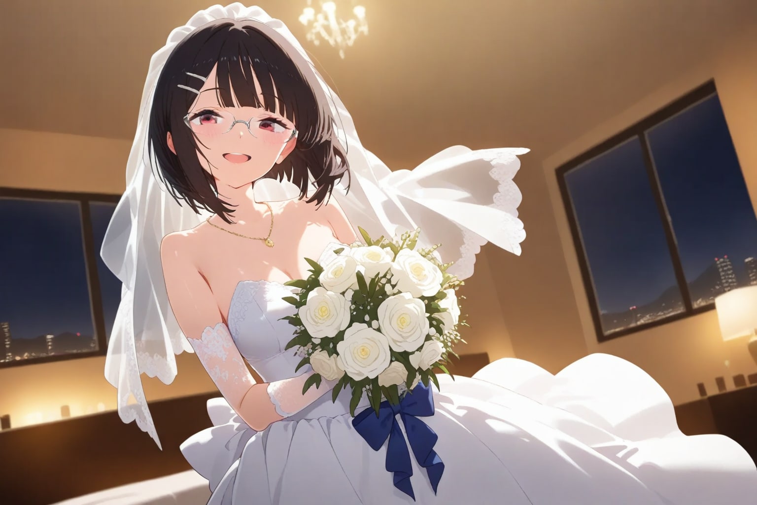 ホテルの一室でメガネちゃんと…👓💐✨