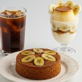 デザートのバナナケーキとバナナプリンパフェのセット 4枚目