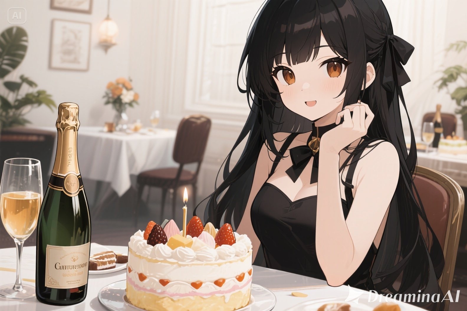 ケーキとシャンパンとさくらちゃん | の人気AIイラスト・グラビア