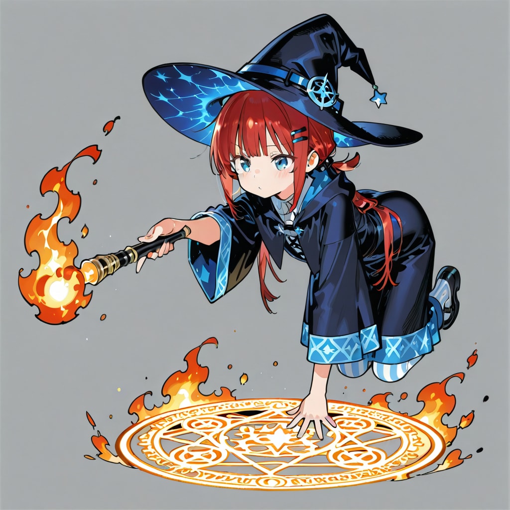 炎を操る女の子魔法使い