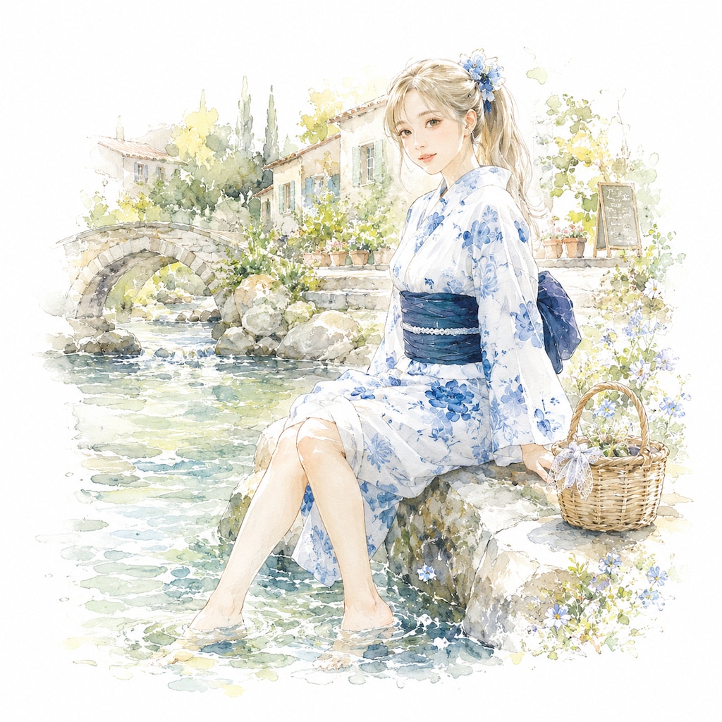 フランス郊外川辺