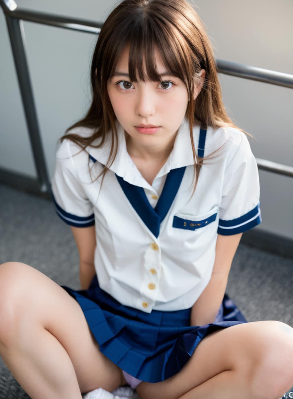 削除ごめん！　ここまではOK? あぐら女子高生