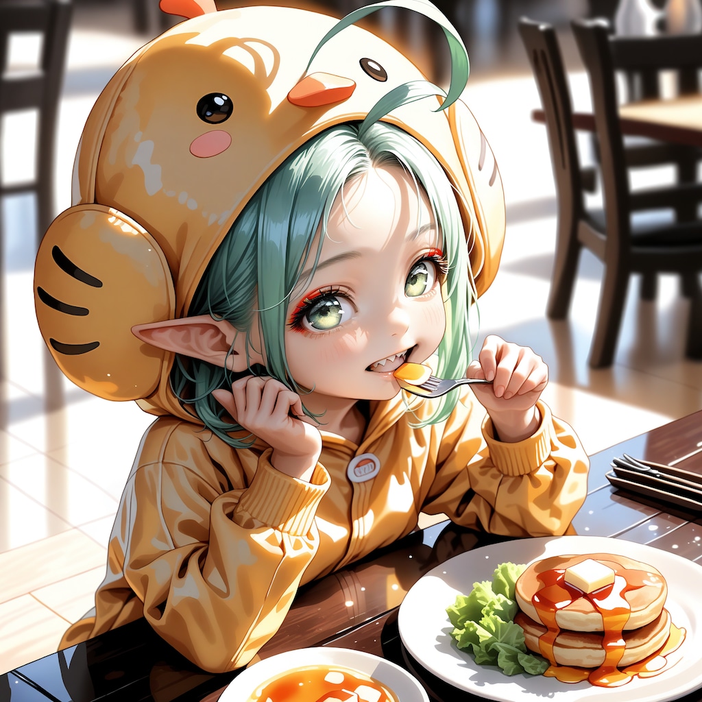 食べるひよこ