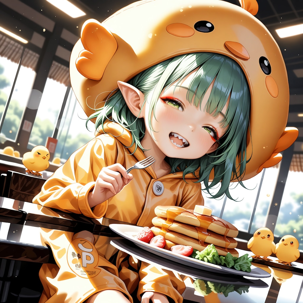 食べるひよこ
