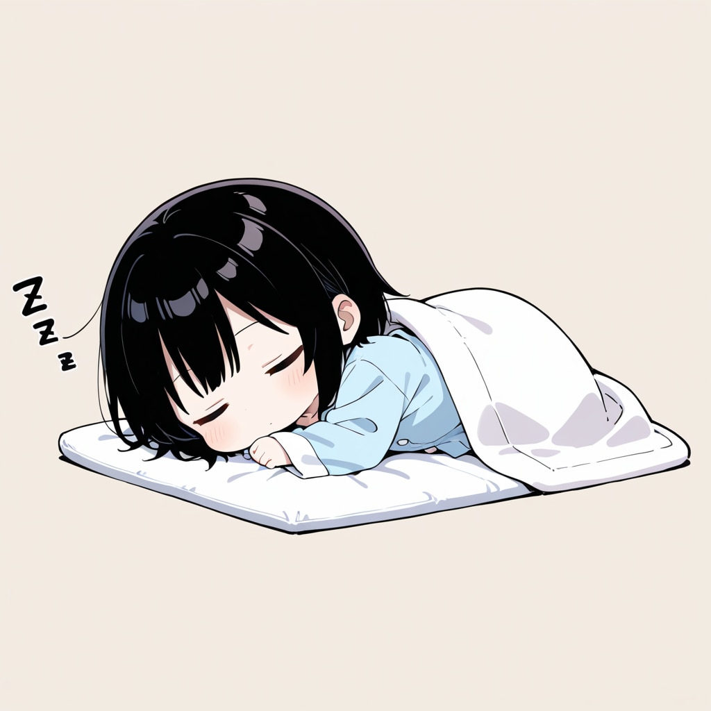 綿の布団で安眠する