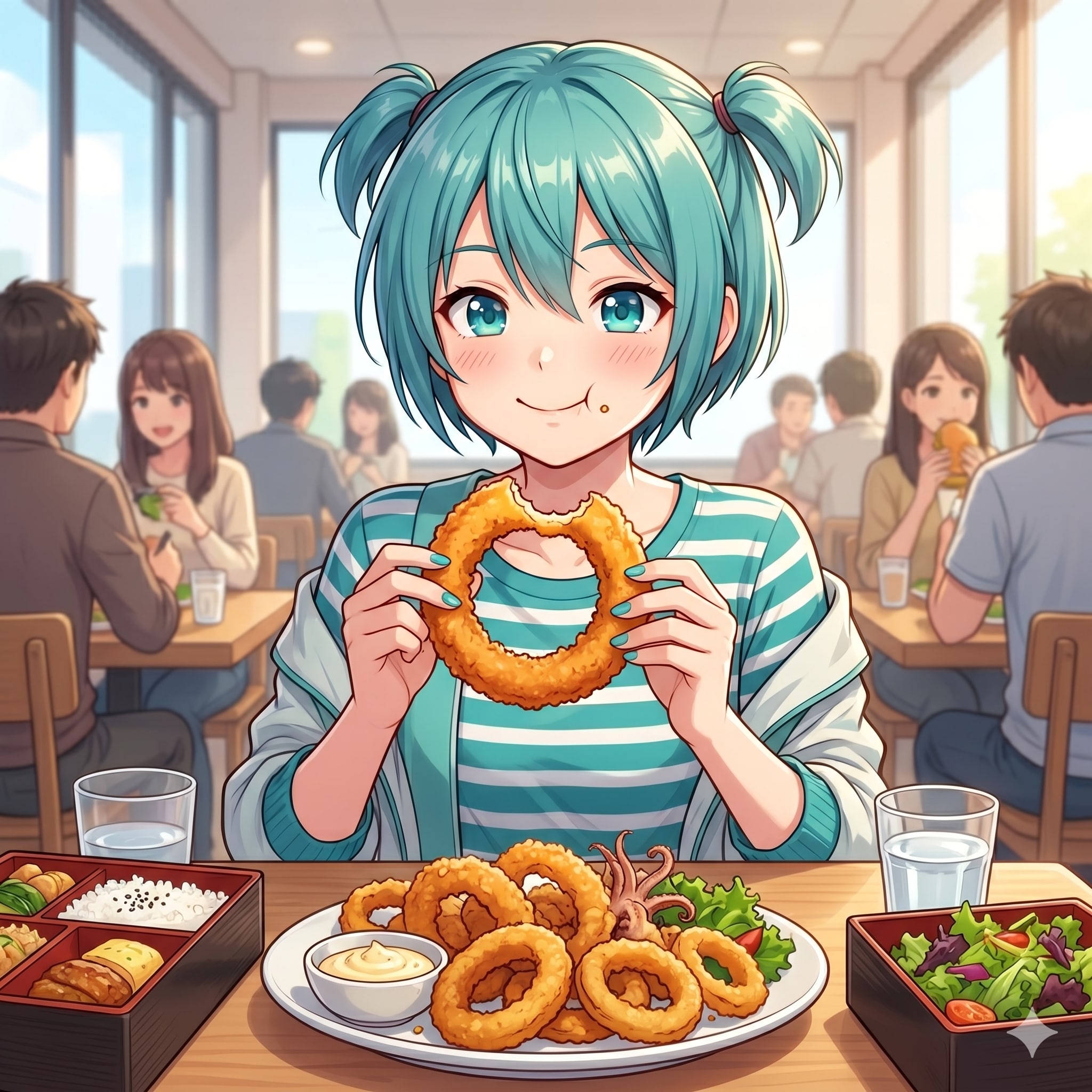 今日のお昼は大きなイカリングです | の人気AIイラスト・グラビア