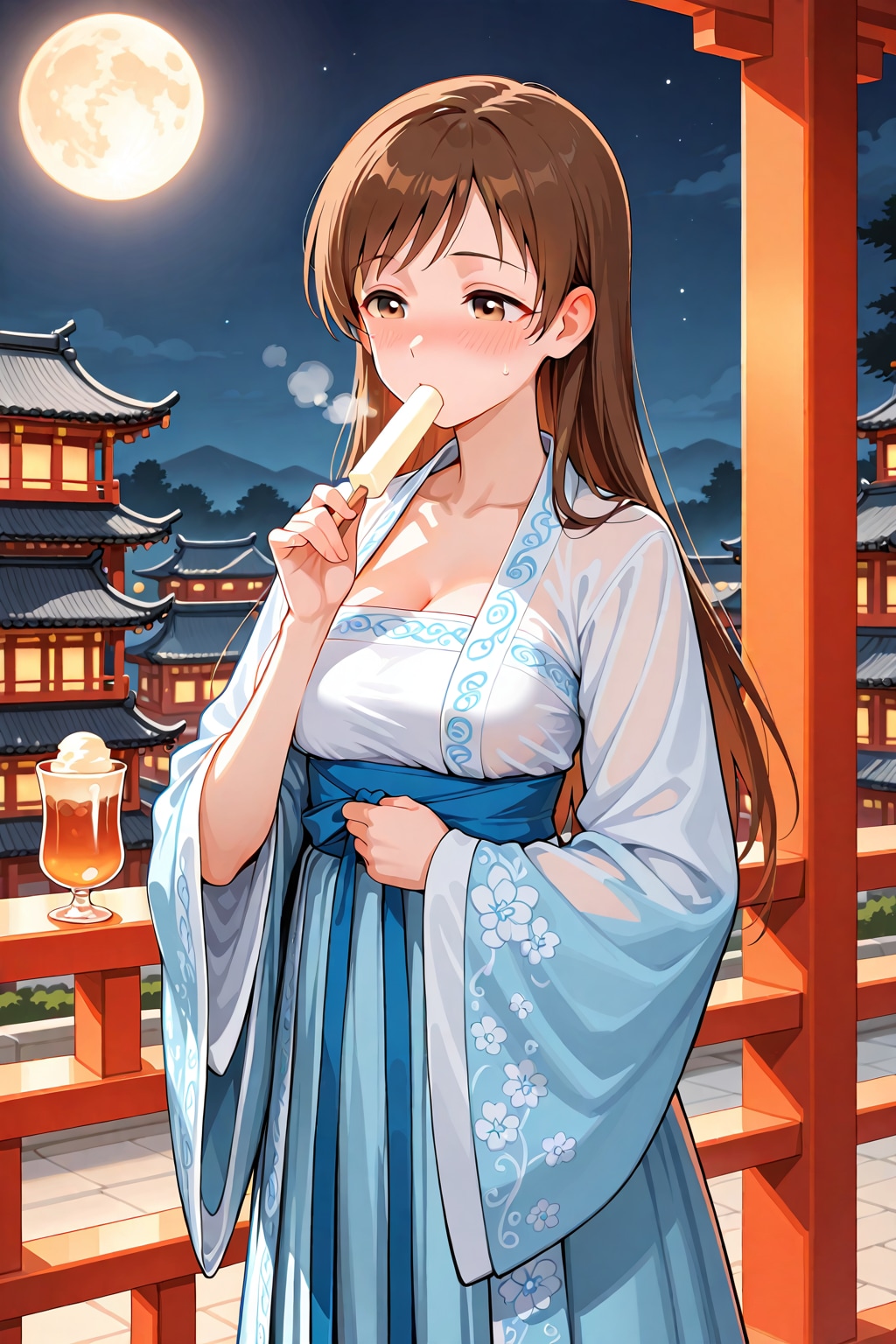 漢服の新田さんと満月(ちちぷい版)