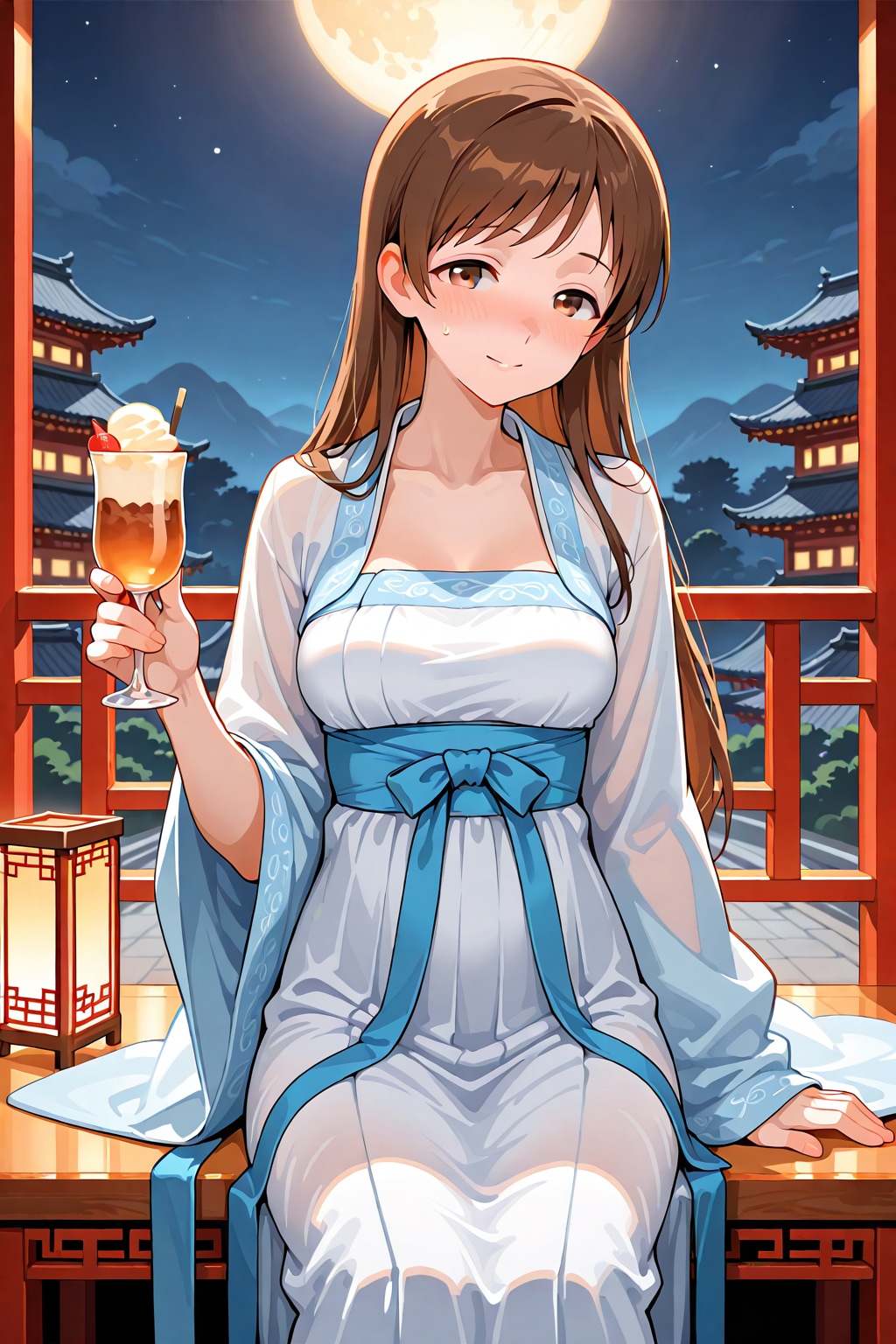 漢服の新田さんと満月(ちちぷい版)