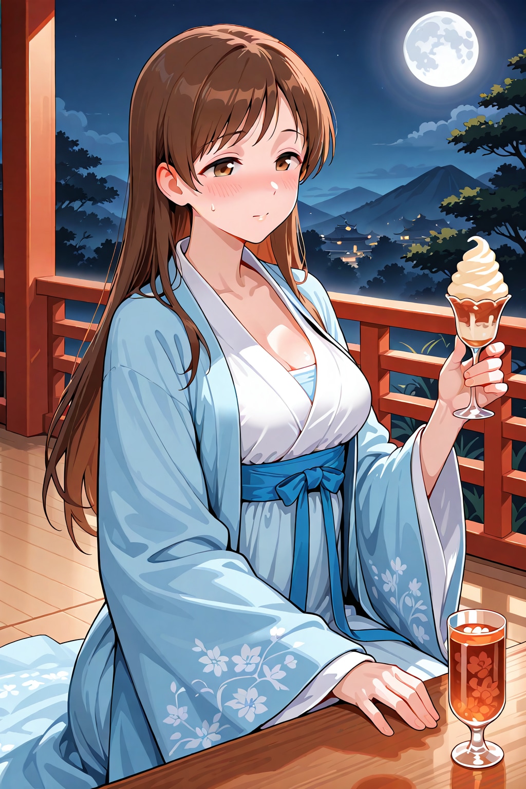 漢服の新田さんと満月(ちちぷい版)