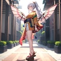 オレンジの着物 2枚目