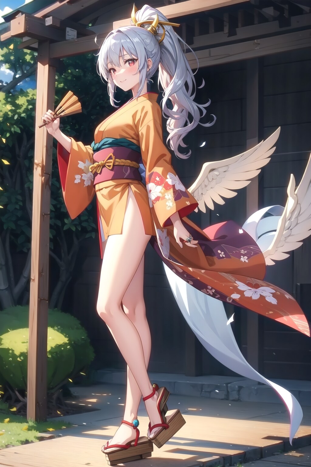 オレンジの着物