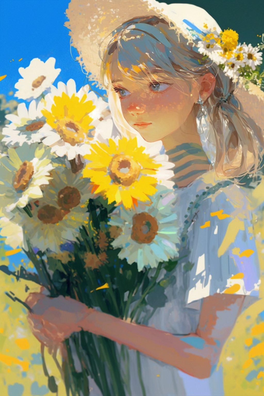 アクリル絵の具と少女