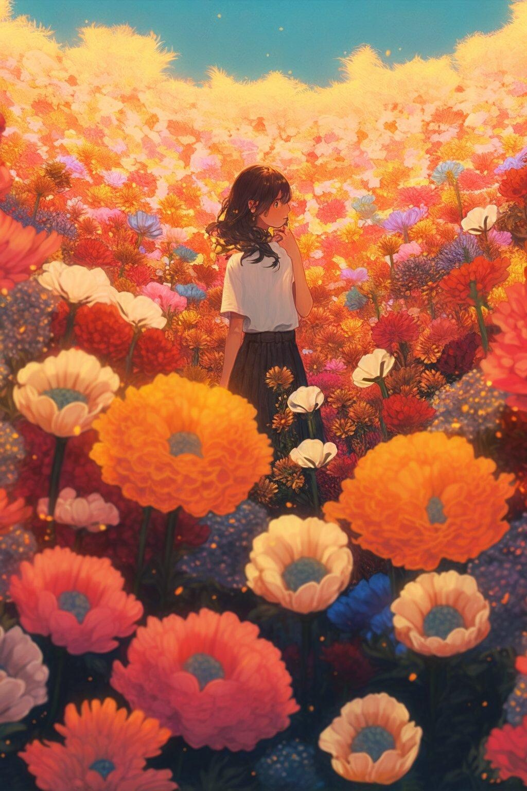 アクリル絵の具と少女