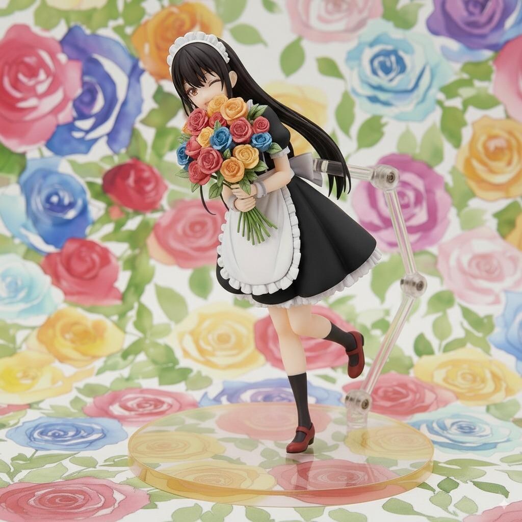 『薔薇園の黒髪メイド』フィギュア。