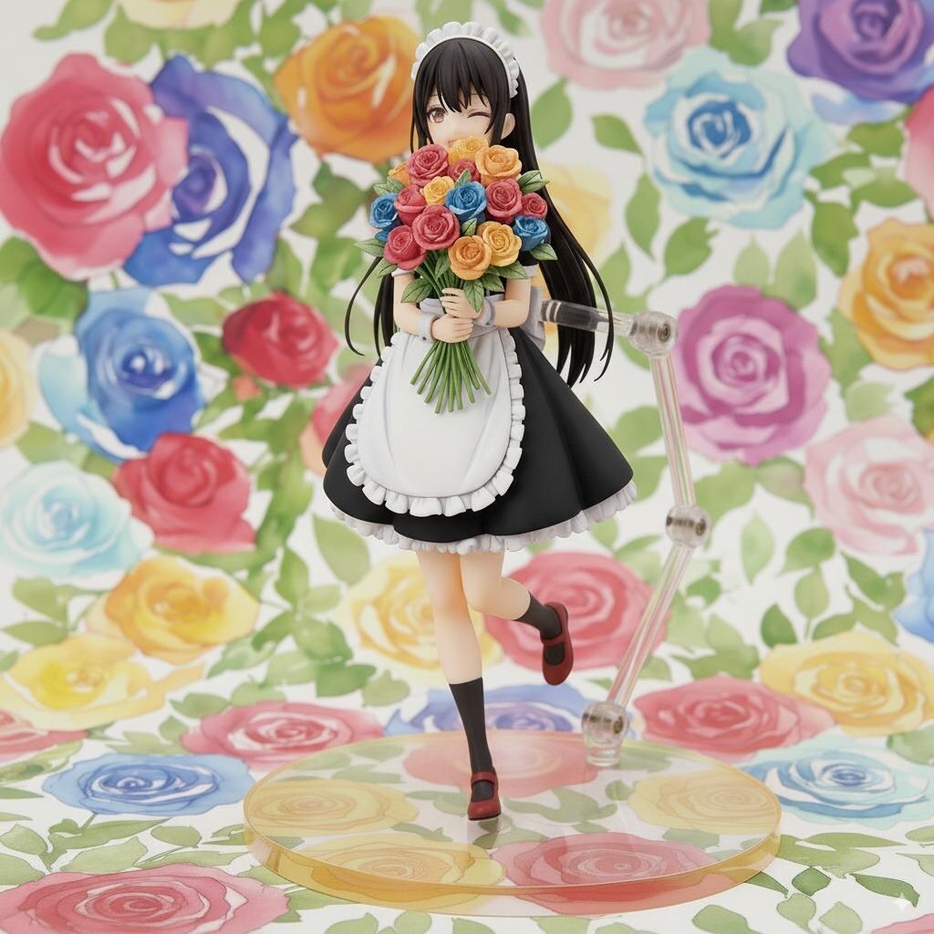 『薔薇園の黒髪メイド』フィギュア。