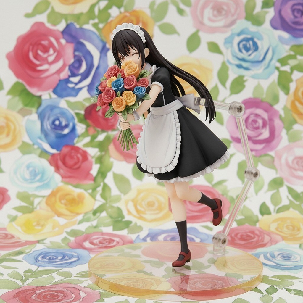 『薔薇園の黒髪メイド』フィギュア。