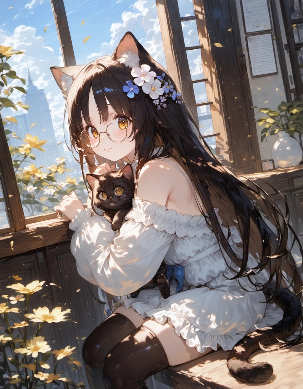 Kitten's Companion by the Window