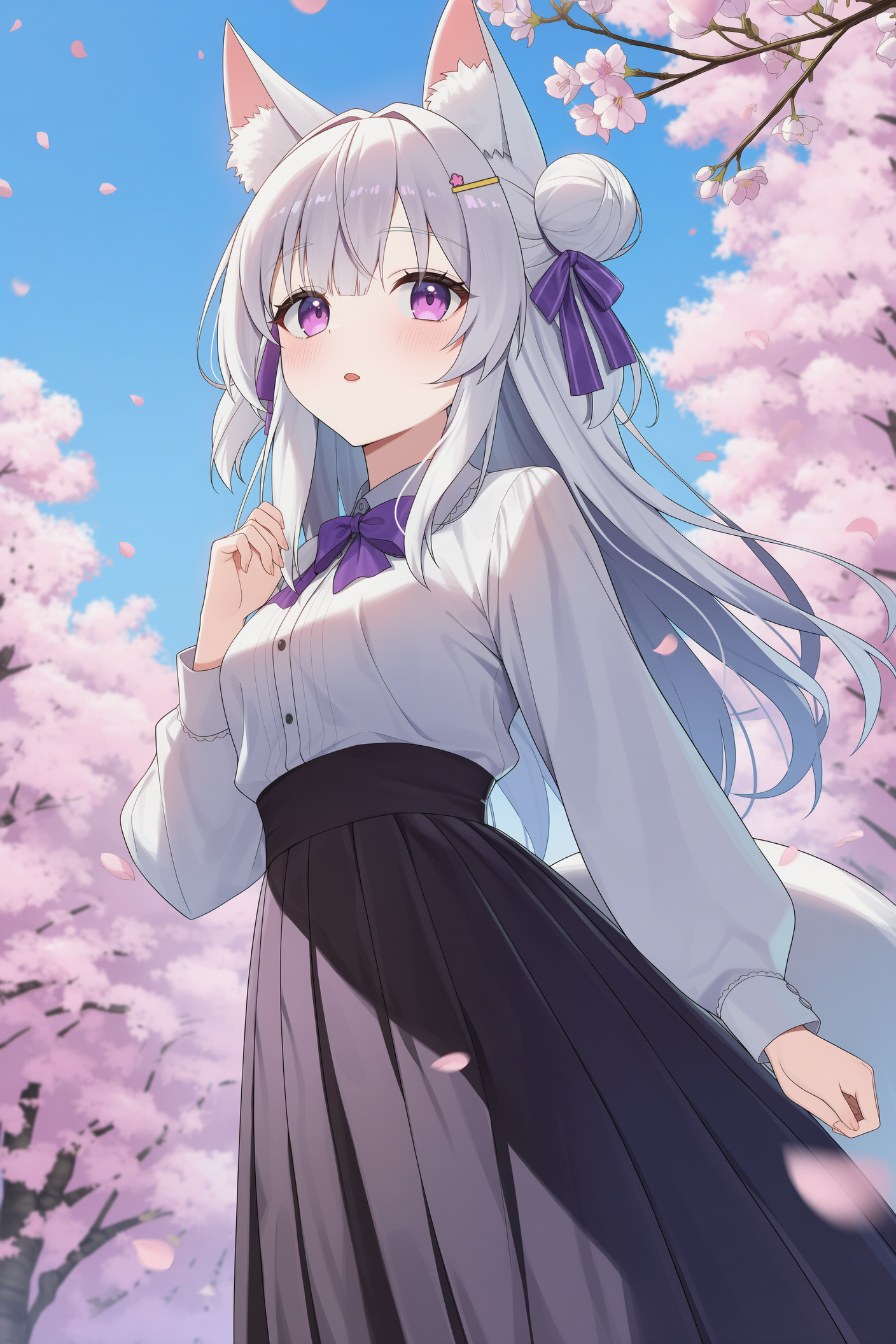 桜とケモミミさん | の人気AIイラスト・グラビア