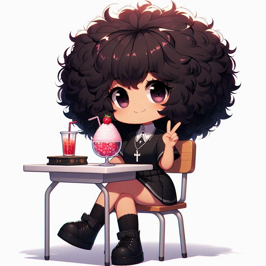 かき氷とアフワちゃん：ファンアート