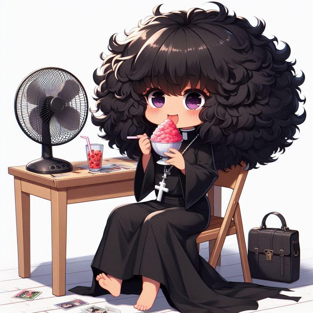 かき氷とアフワちゃん：ファンアート