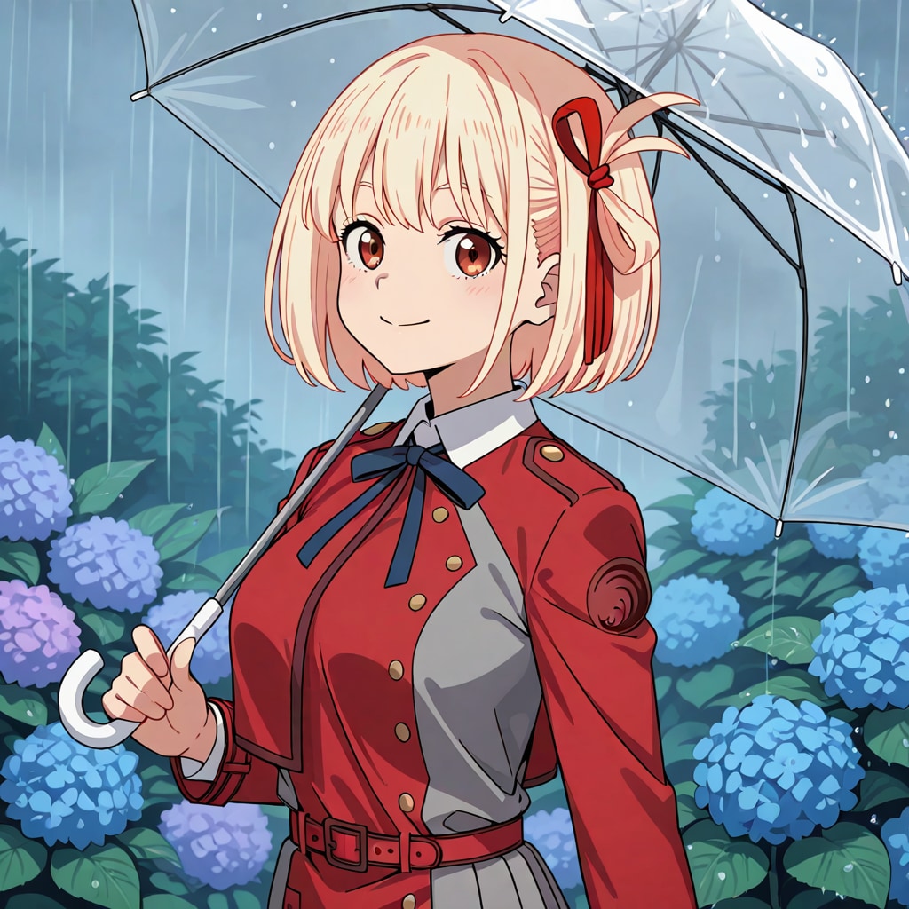 千束と紫陽花