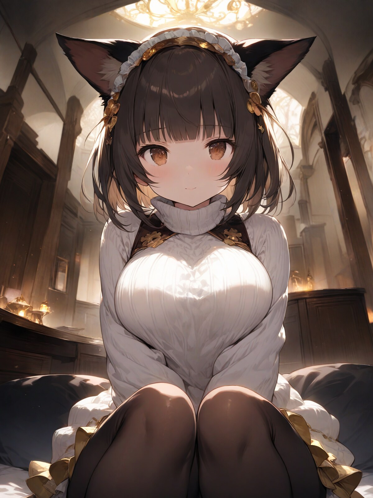 猫耳とセーターとタイツ | の人気AIイラスト・グラビア