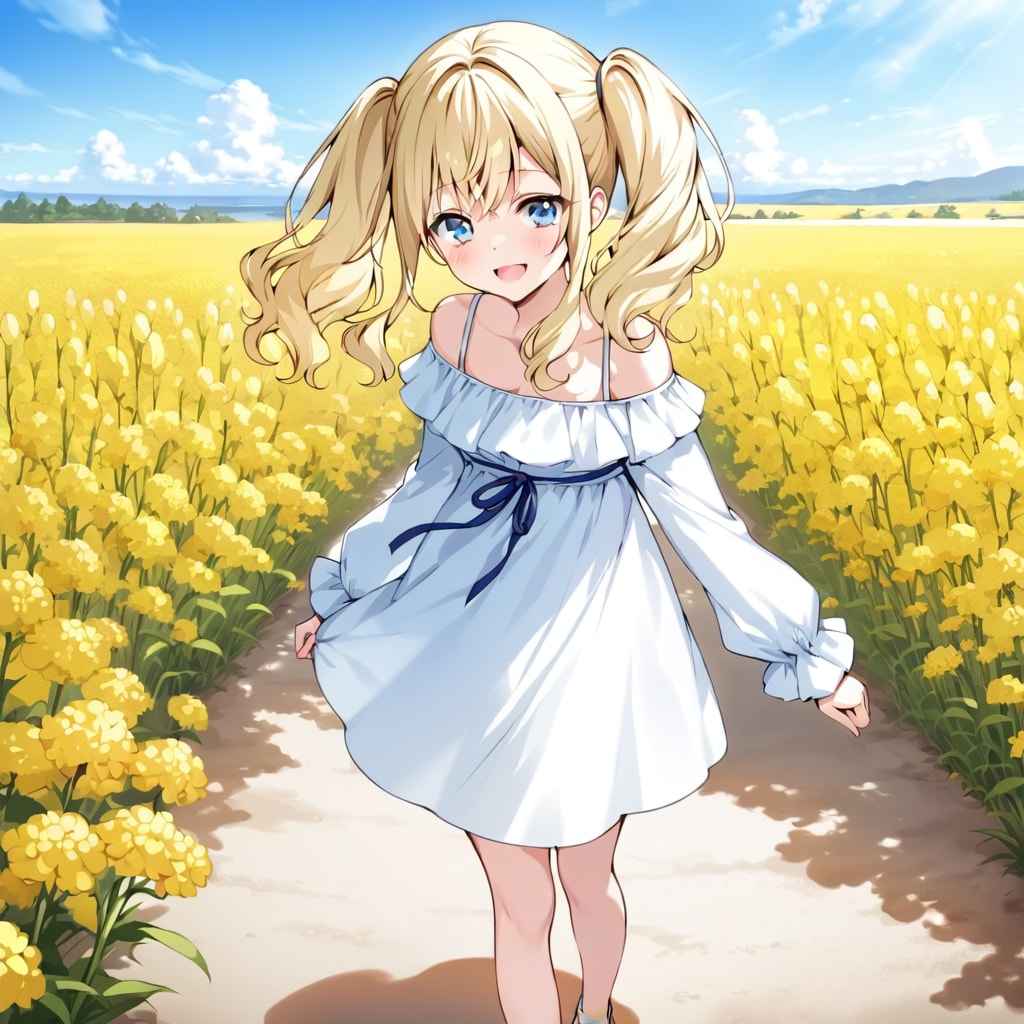 お花畑を歩く。