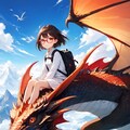 眼鏡女子 楓 ドラゴンに乗る 3枚目